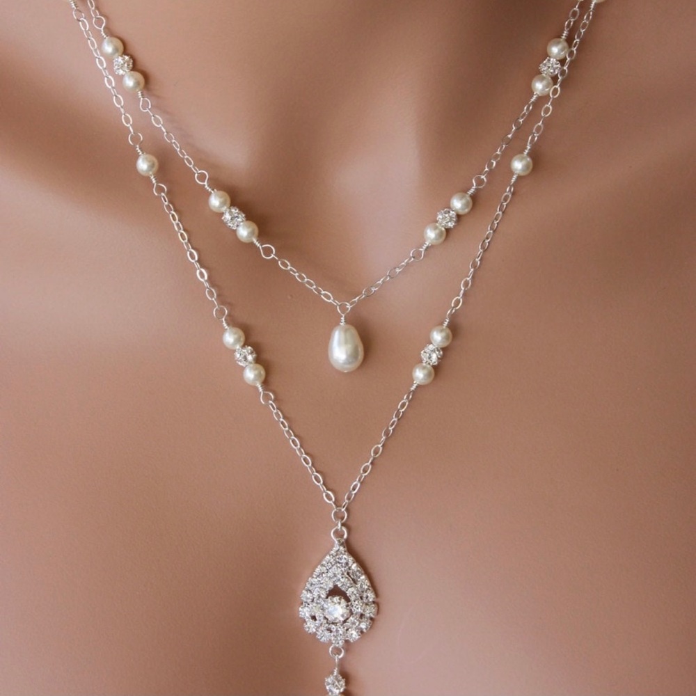 Custom made necklace worn for wedding